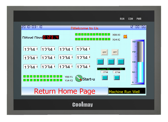 QM3G-100FH-24MR-485P 10 นิ้ว HMI PLC ทั้งหมดในหนึ่ง 30DI 30DO โปรต็อกอล Modbus RTU เครื่องควบคุมตรรกะที่สามารถเขียนโปรแกรมได้